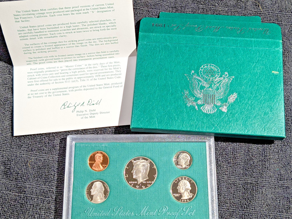 1994 US Proof set OGP COA
