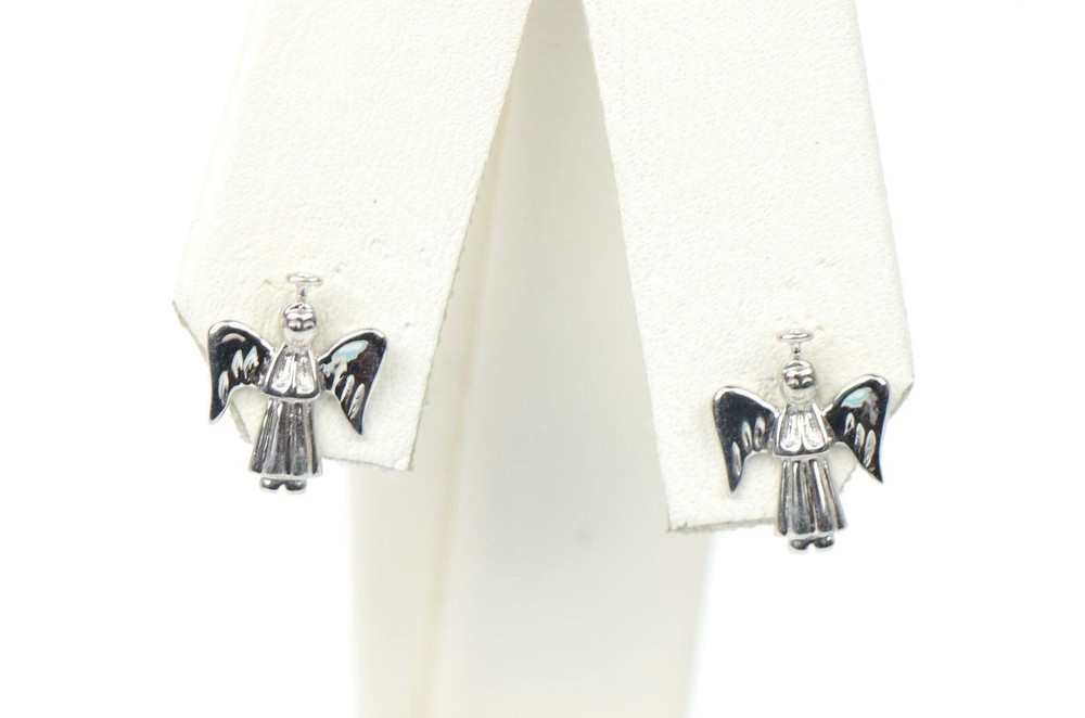 14k Yellow or White Gold Angel Stud Earrings
