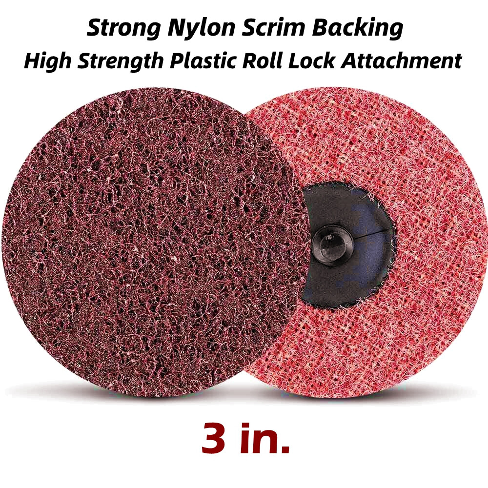 25x 3" Medium Surface Conditioning Disc Roll Lock Die Grinder Drill Sanding Pads