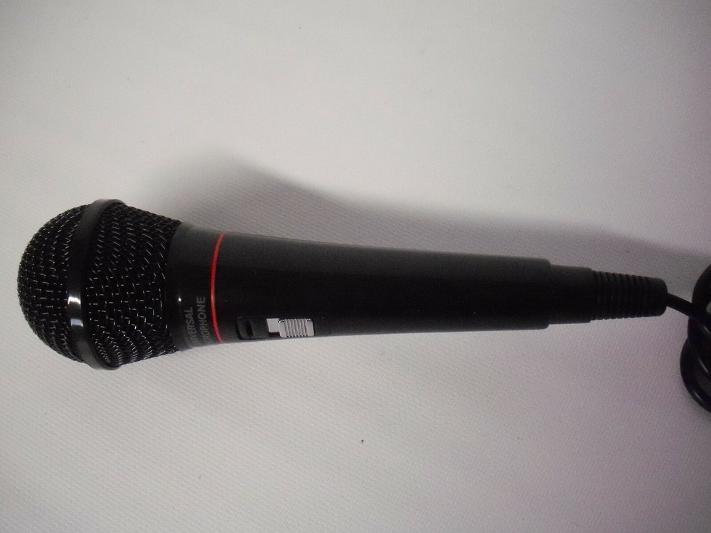 Unbranded Black Universal 6.3mm Wired Microphone w/ On & Off Switch