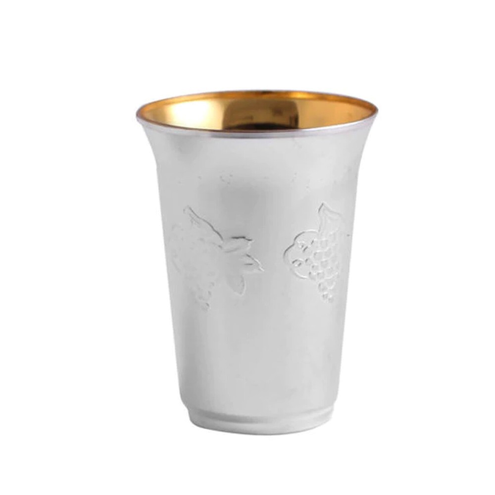 10 Pack Silver Kiddush Disposable Plastic Wine Cups For All Parties Cups 5.5 Oz