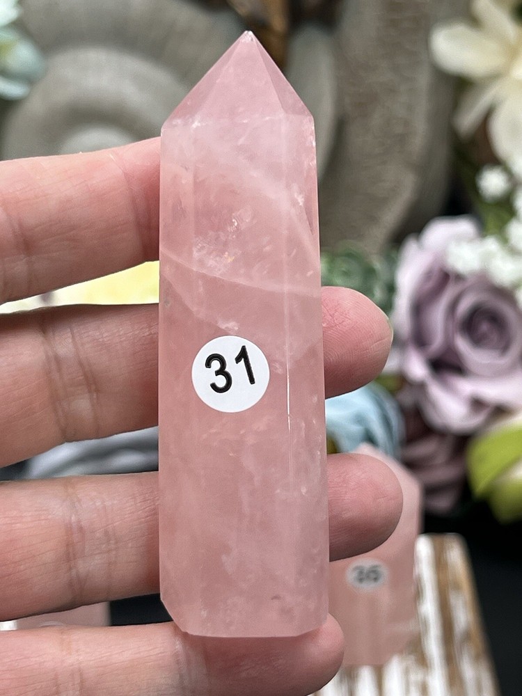 Natural Rose Quartz Points Amazing pinks Free ship & Gift