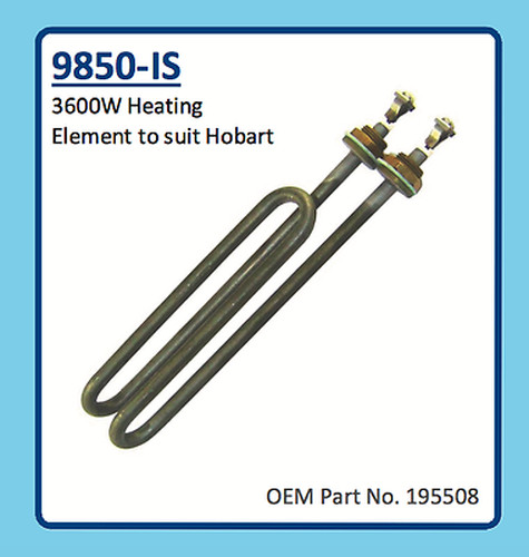 HOBART  DISHWASHER HEATING ELEMENT 3600W 195508 9850-IS