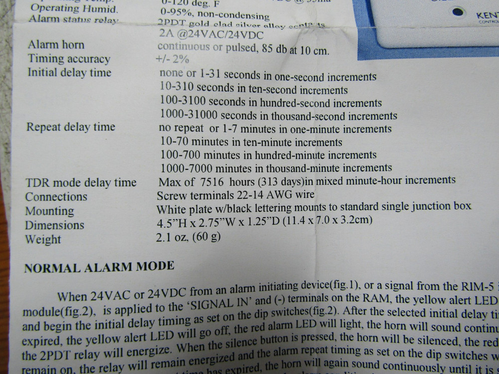 💥KENTECH CONTROLS 3RD GEN REMOTE ANNUNCIATOR MODULE 24 VAC/DC