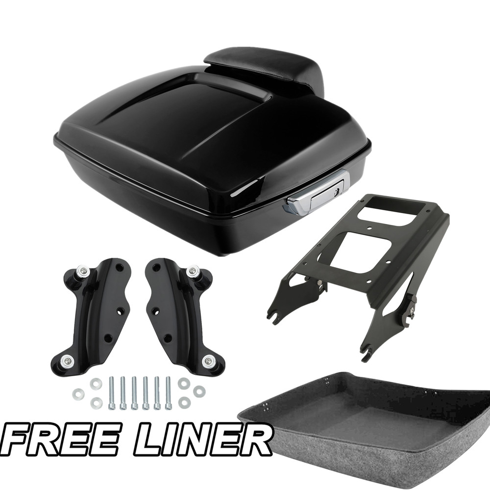 Chopped Trunk Backrest Mount Rack Docking Kit For Harley Touring Glide 2009-2013