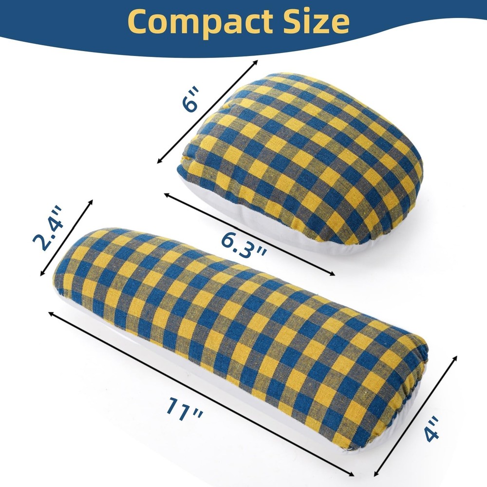 Tailors Ham and Seam Roll Set Solid Linen Cotton Pressing Ironing Tool Plaid