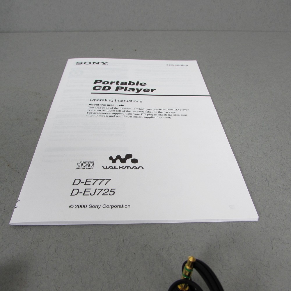 SONY D-EJ725 CD WALKMAN Boxed with Instructions MINT CONDITION PLAYER