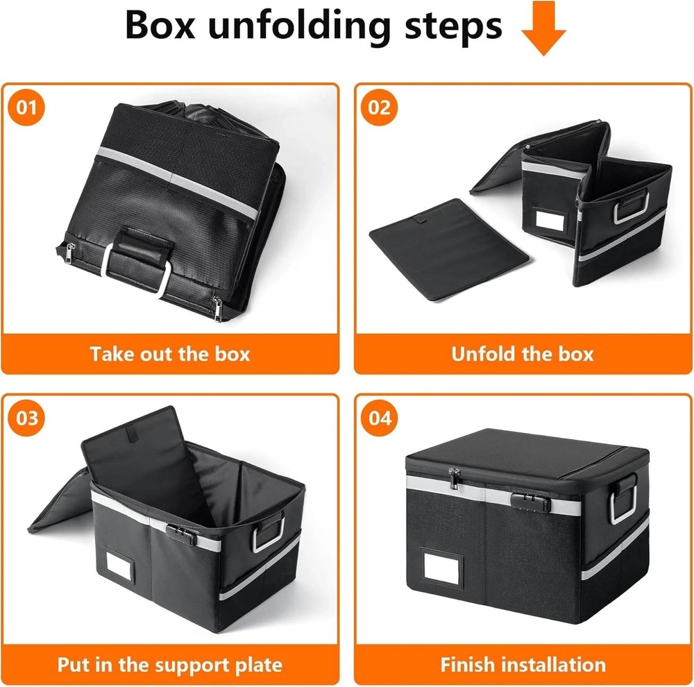 New Black fireproof and waterproof safe,folder and file box with key lock