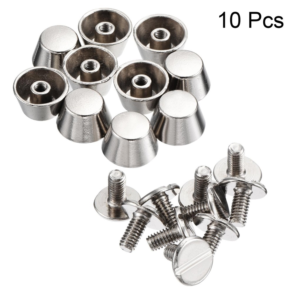 12x7mm Rivet Studs Screw Back Flat Cable Feet Stud Silver Tip 10pcs