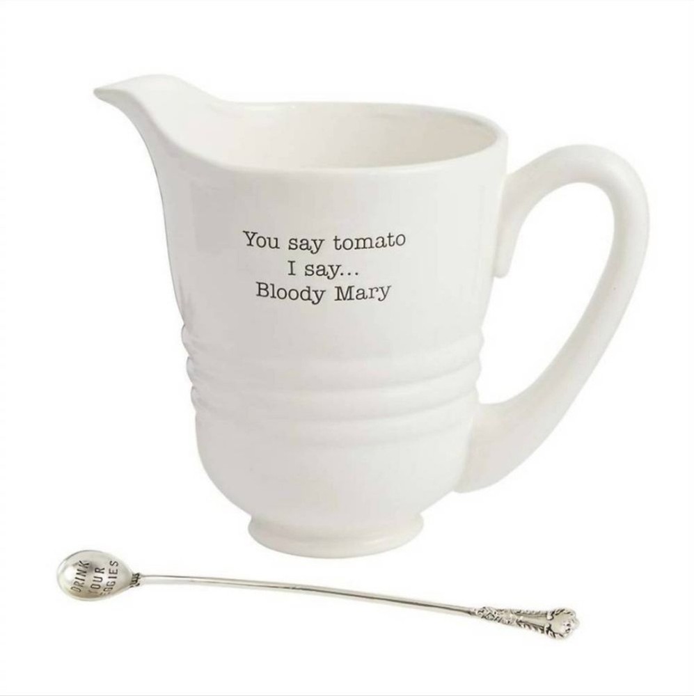MUDPIE Bloody Mary Pitcher Set White 80 Oz