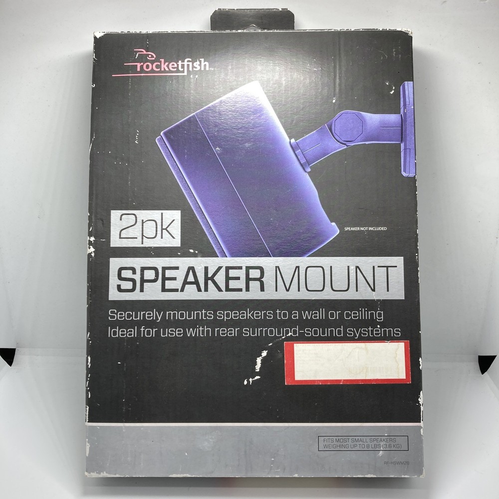 Rocketfish RF-HSWM2B Tilting Wall Mounts for Small Speakers 2 Pieces - Black