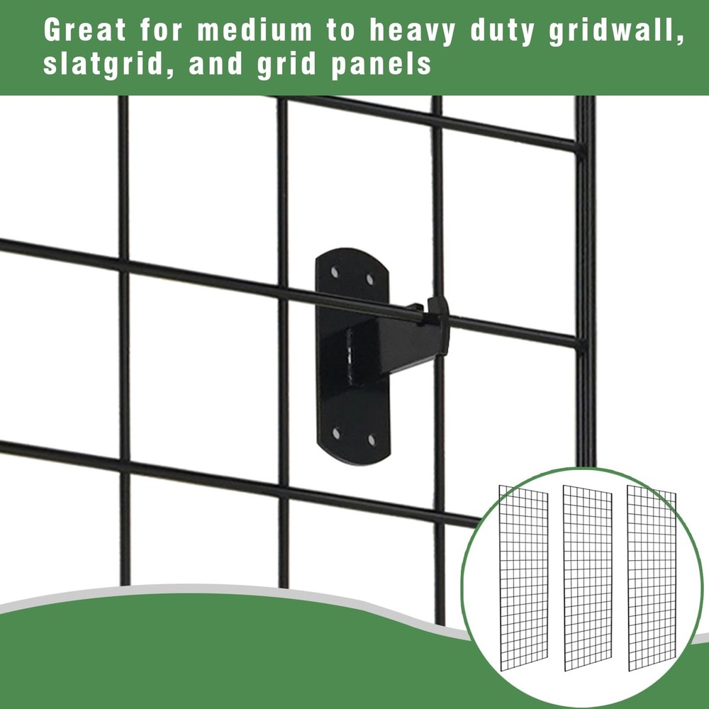 24 PCS Gridwall Mount Brackets, Black, Grid, Slatgrid Panels, Display Holder