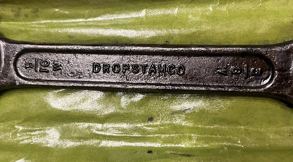 DROPSTAMCO - 5/16 + 3/8 Combination Spanner - Ex-MOD,Dated 1955 - Unissued ‘NOS’