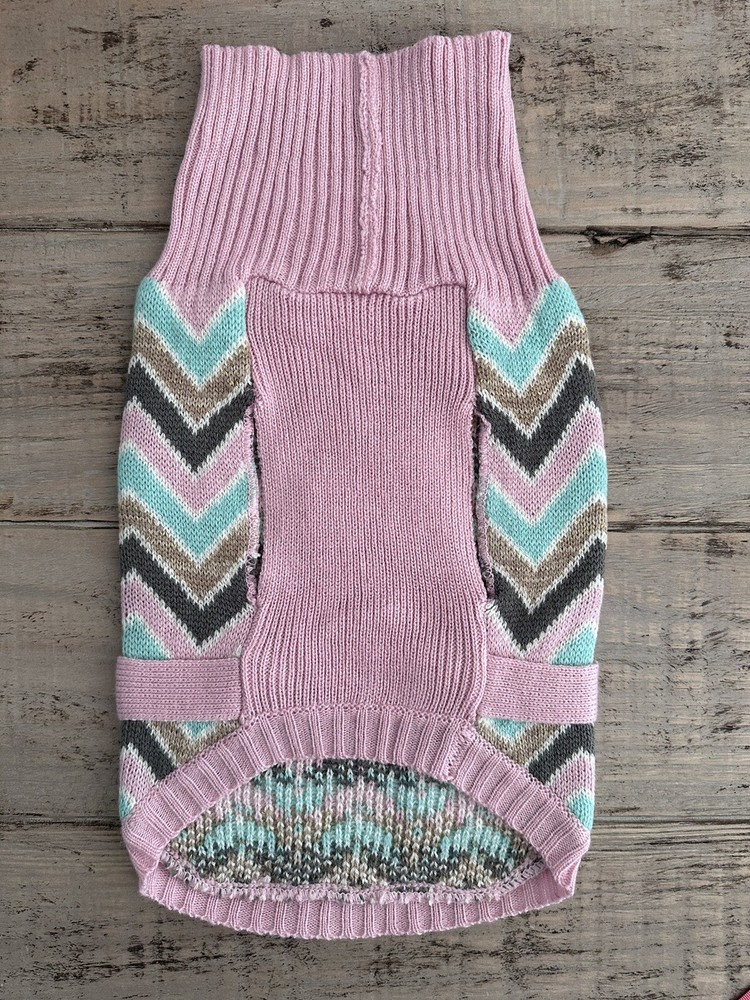 DOG SWEATER Chevron pattern SIZE Medium