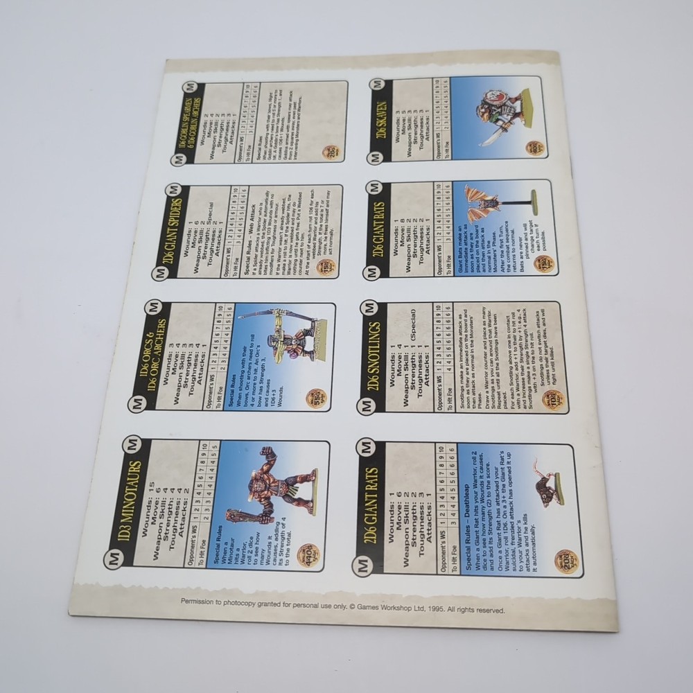 Vintage Warhammer Quest Rulebook - 1995 Games Workshop OOP EX Shape