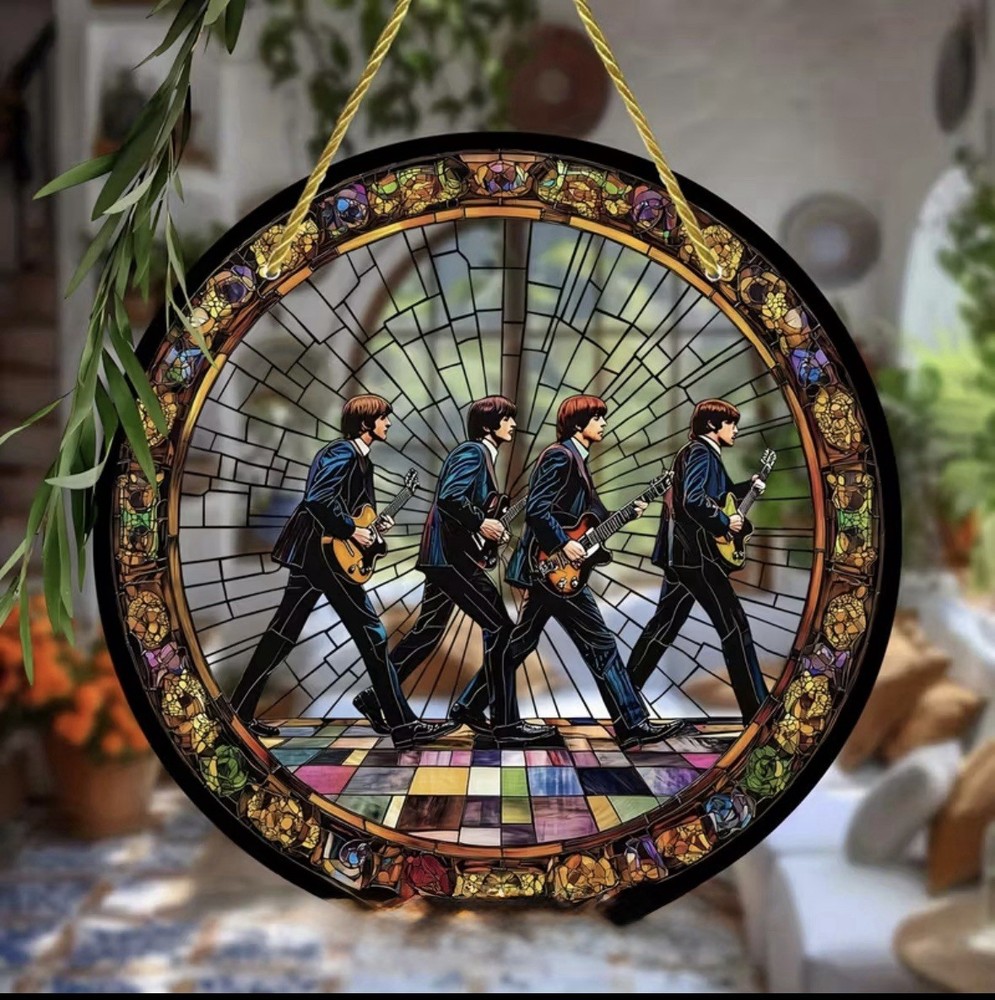 LAST ONE! The Beatles wall/window acrylic hanger Approximately 6” Diameter