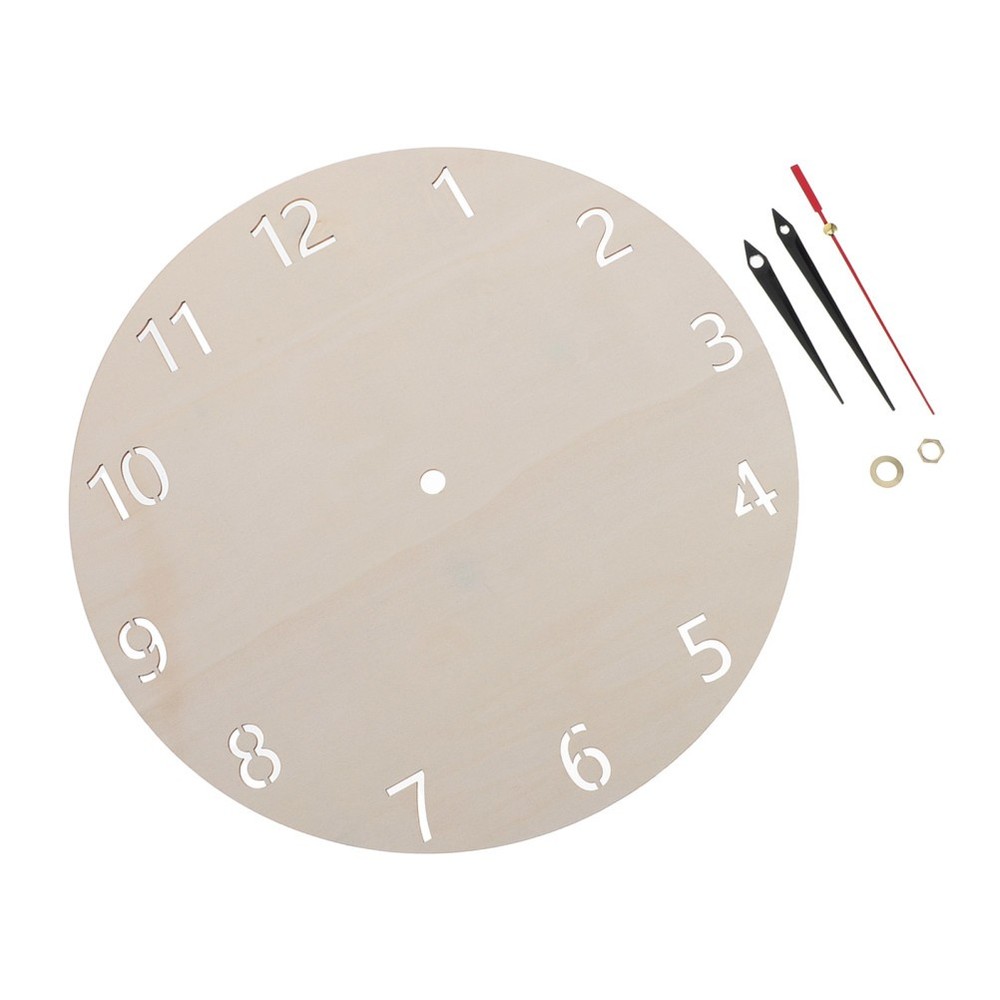 2 Set Wooden Wall Clock Panel Classroom Craft Supplies Making Kit