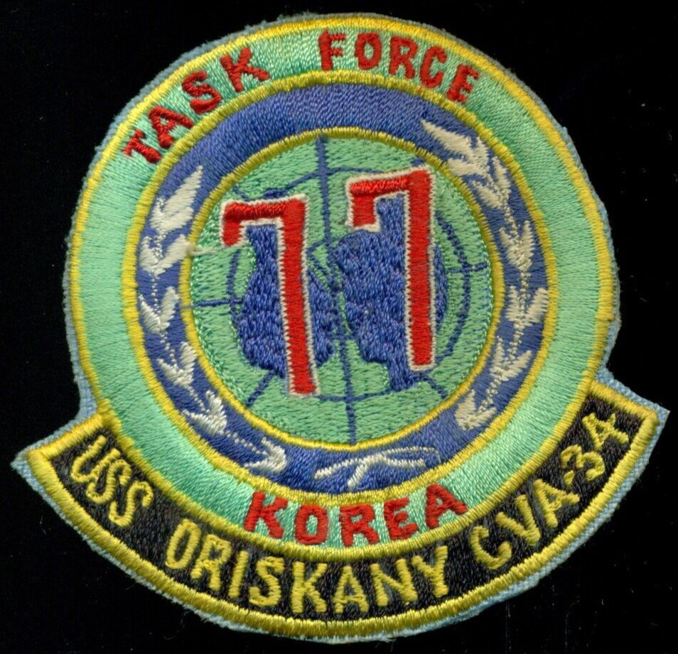USN USS Oriskyany CVA-34 Task Force 77 Korea Patch CT1