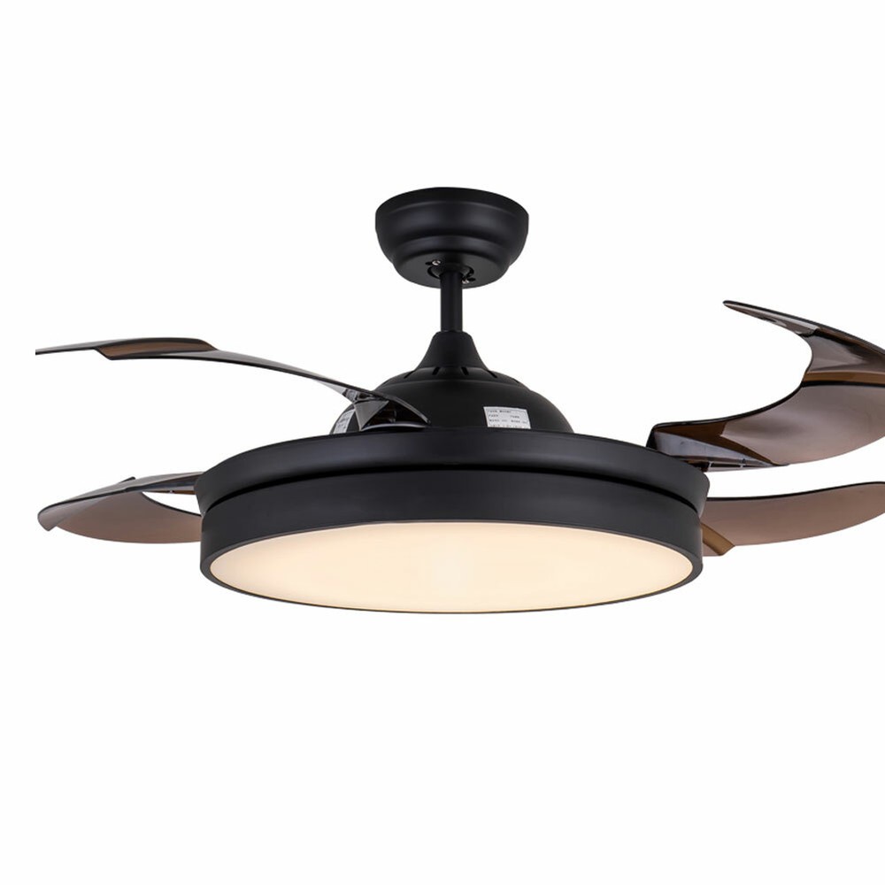 42" Retractable Blades LED Ceiling Fan Light Lamp Chandelier With Remote Control