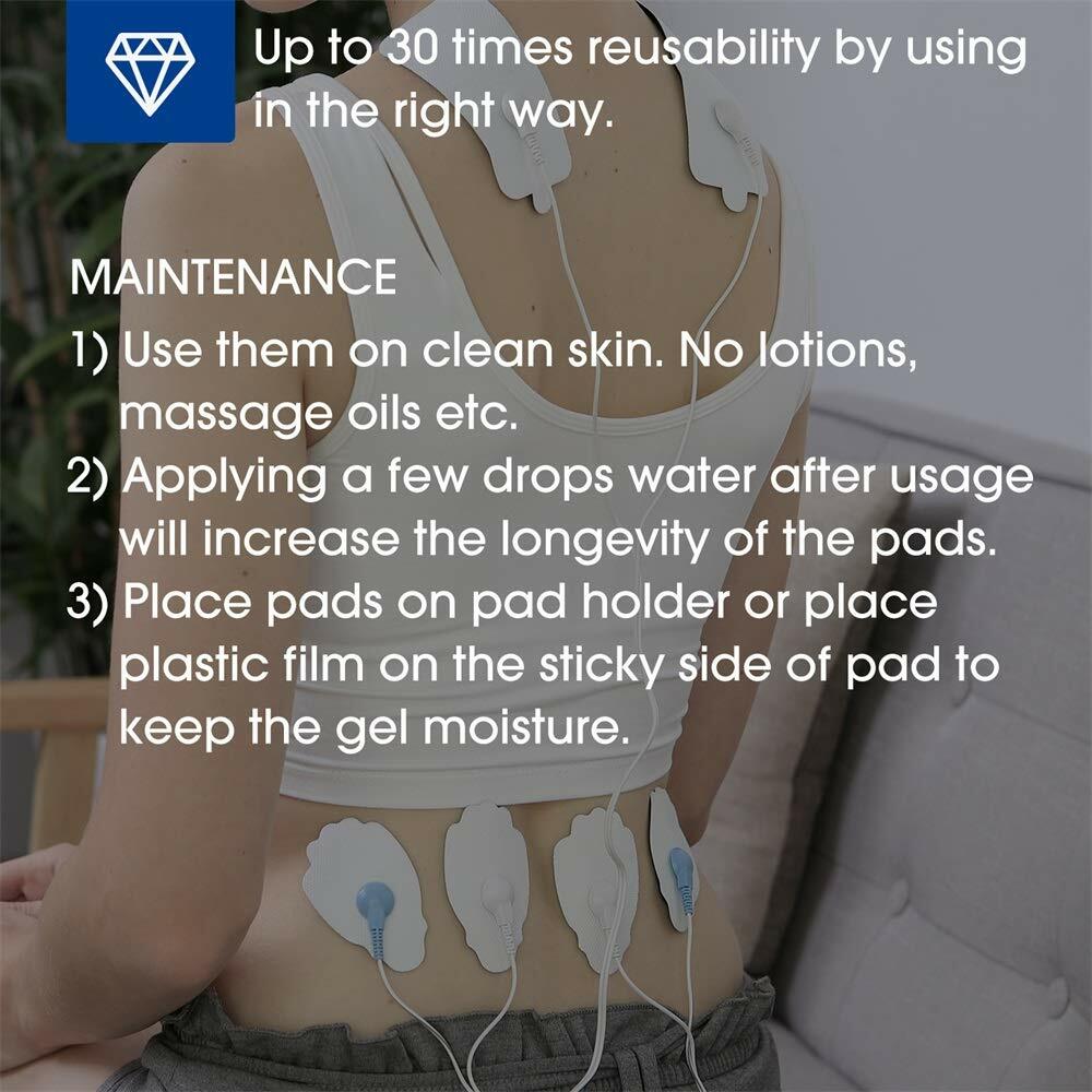 20 Pcs Large TENS Unit Pads Replacement Pads Electrode Patches Reusable