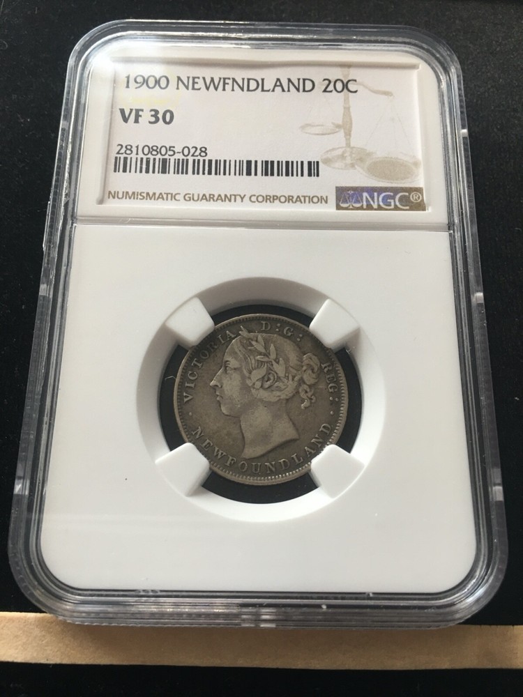 1900  NGC Graded Newfoundland Twenty  ¢20 Cent, **VF-30** #028