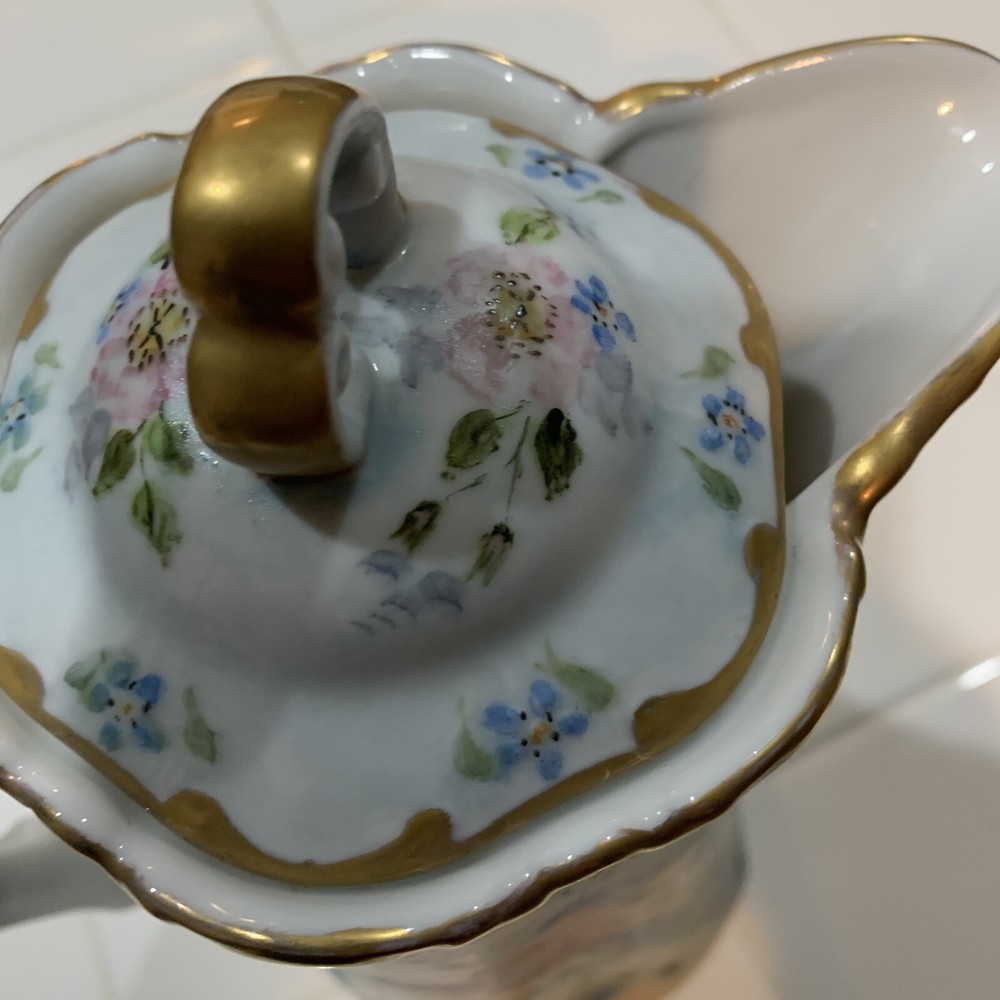 HAND PAINTED PORCELAIN PITCHER- Artist * Opal Cole*