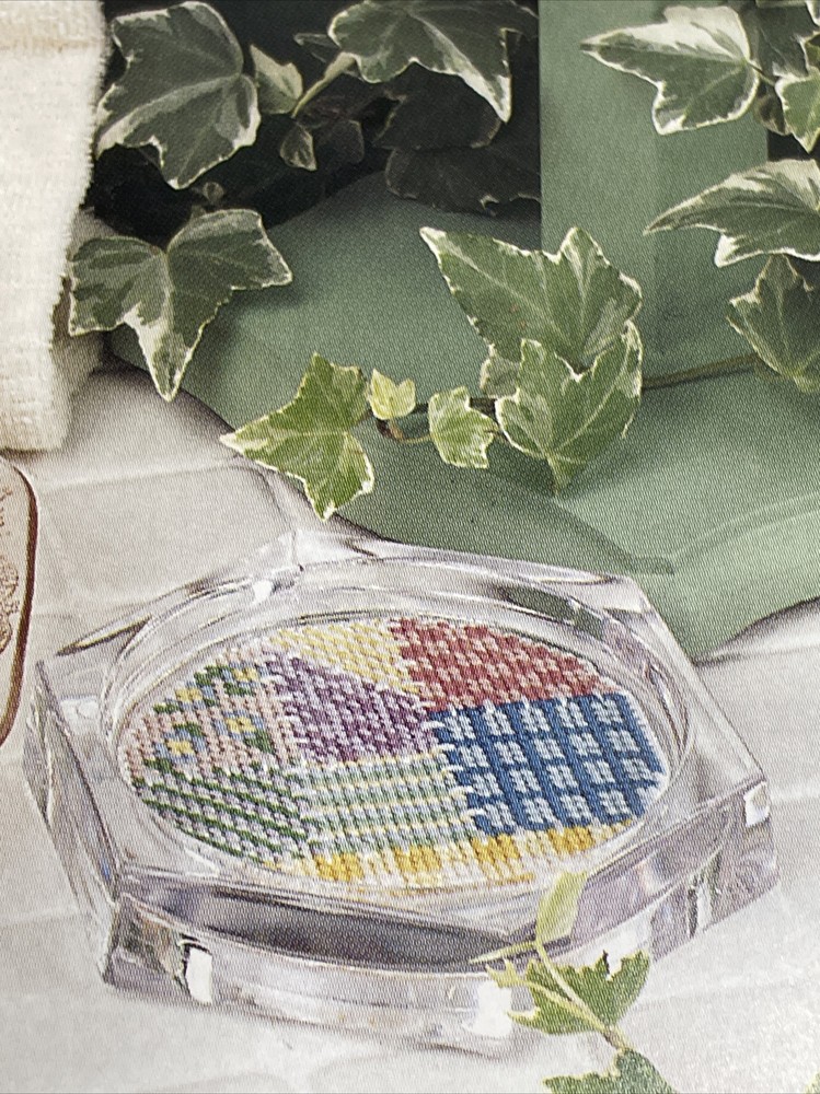 Patchwork Kitchen Coaster Mug Napkin Ring Annie's Plastic Canvas Pattern