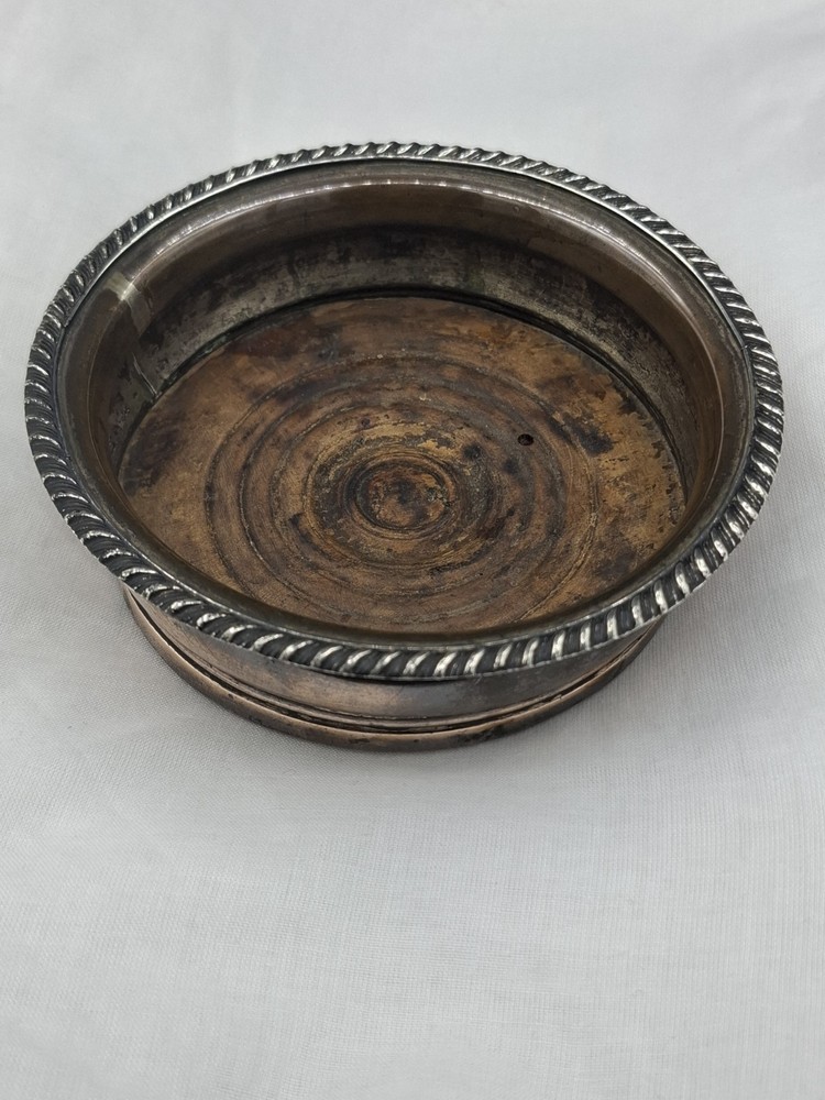 Pair of Antique Copper Wine Coasters