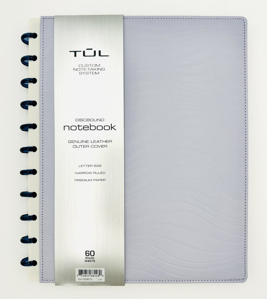 TUL Discbound Notebook | Vegan Leather | Letter Size | 60 Sheets | Lavender Mist