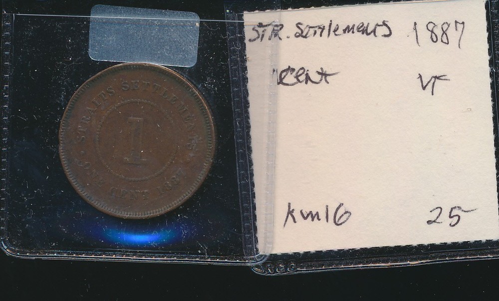 STRAITS SETTLEMENTS - 1 CENT - 1887 - VF - #3509