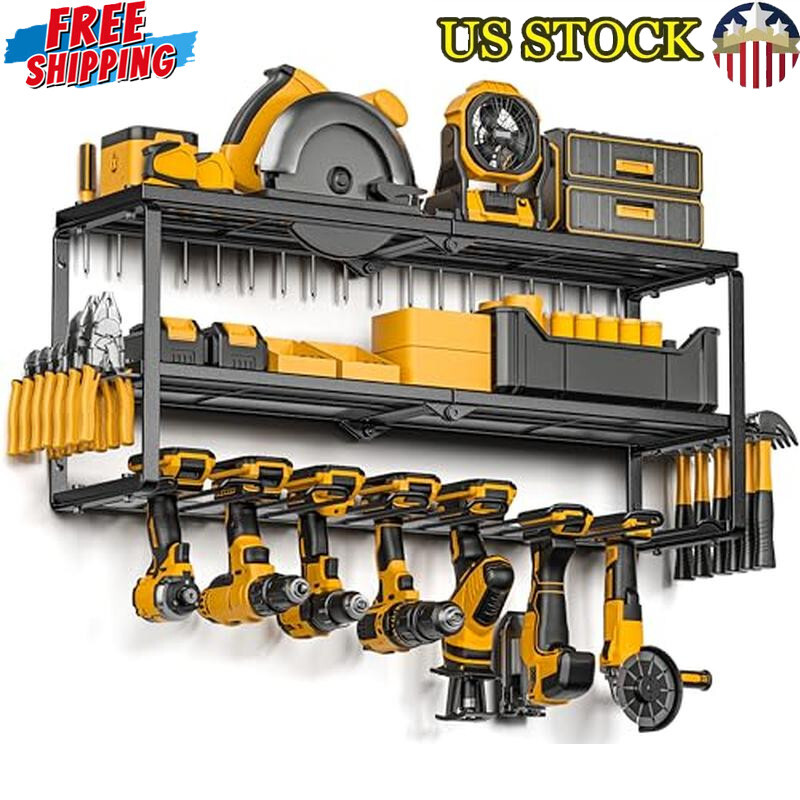 Power Tool Storage Organizer Wall Mount Charging Rack Heavy Duty Tool Holder New