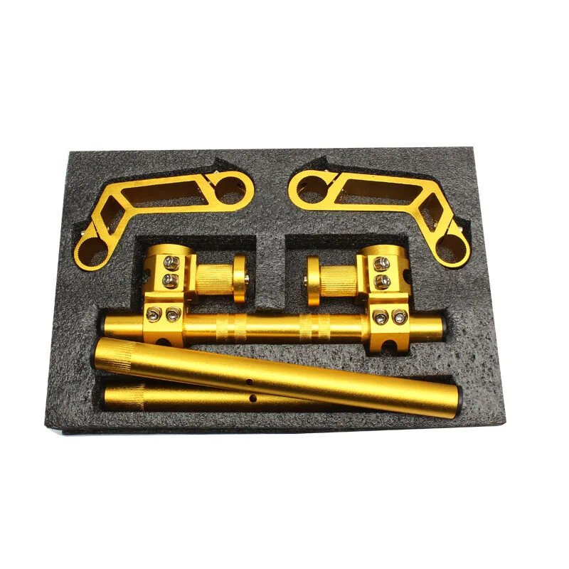 Motorcycle CNC Adjustable Steering Handlebar 7/8" 22mm Removable Handle Bar Red