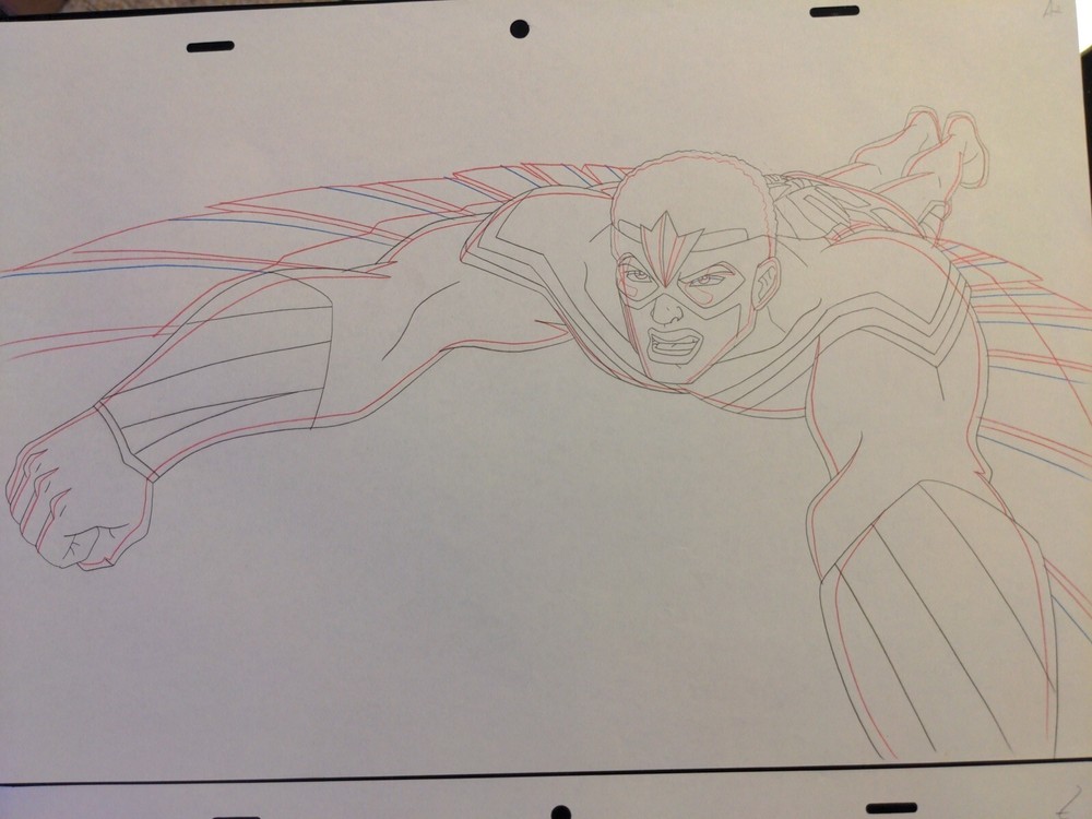 Marvel animation cels Production Art Marvel Comics AVENGERS ASSEMBLE FALCON AA3