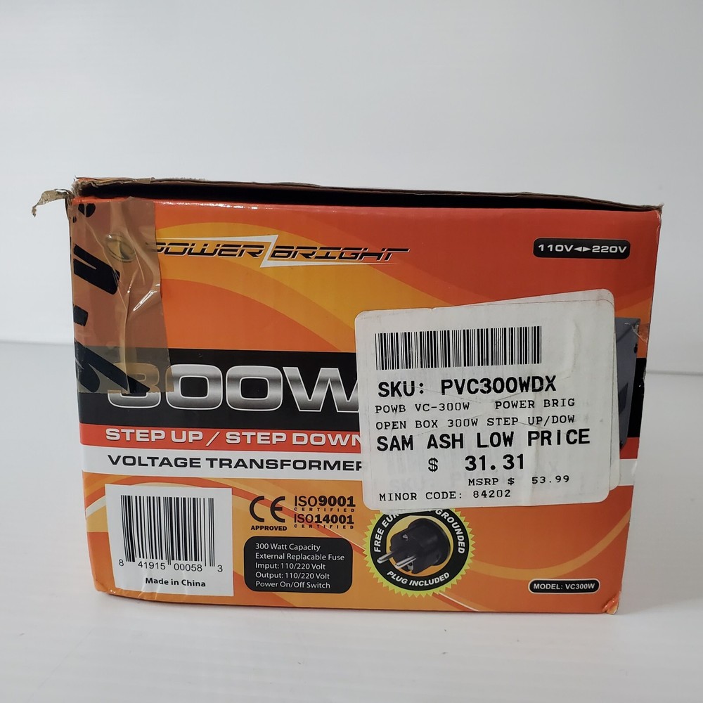 VC300W PowerBright 300W Step Up & Down Transformer Converter Voltage New