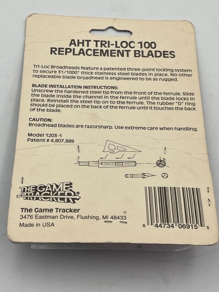 AHT TRI-LOC 100 3 Point Blade Locking System Replacement Blades (12 Blades/vial)