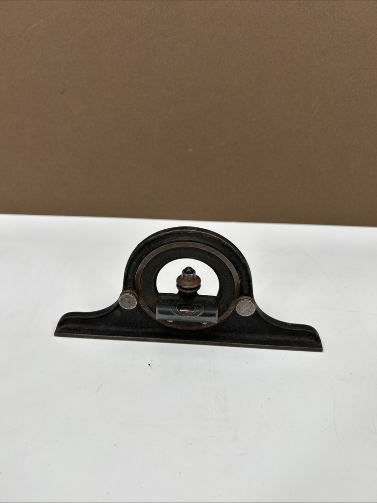 VTG STARRETT NO 12 PROTRACTOR HEAD, GOOD BUBBLE LEVEL