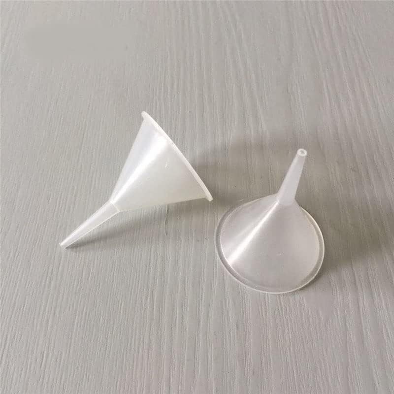 Mini Clear Polyethylene Funnel Kit - 10 Pcs Narrow Neck Funnels for