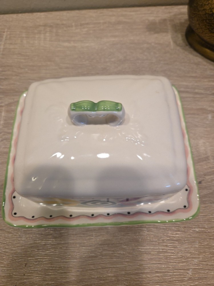 Mikasa Country Classics Botanica DC015 Pattern Square Butter / Cheese Dish