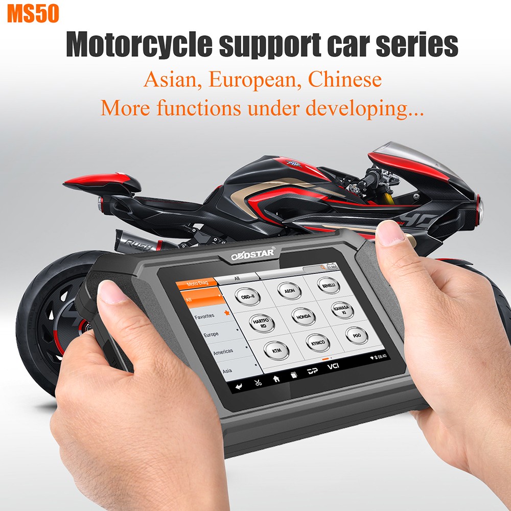 OBDSTAR MS50 STD Motorcycle Diagnostic tool OBD2 Scanner Key Coding Action test