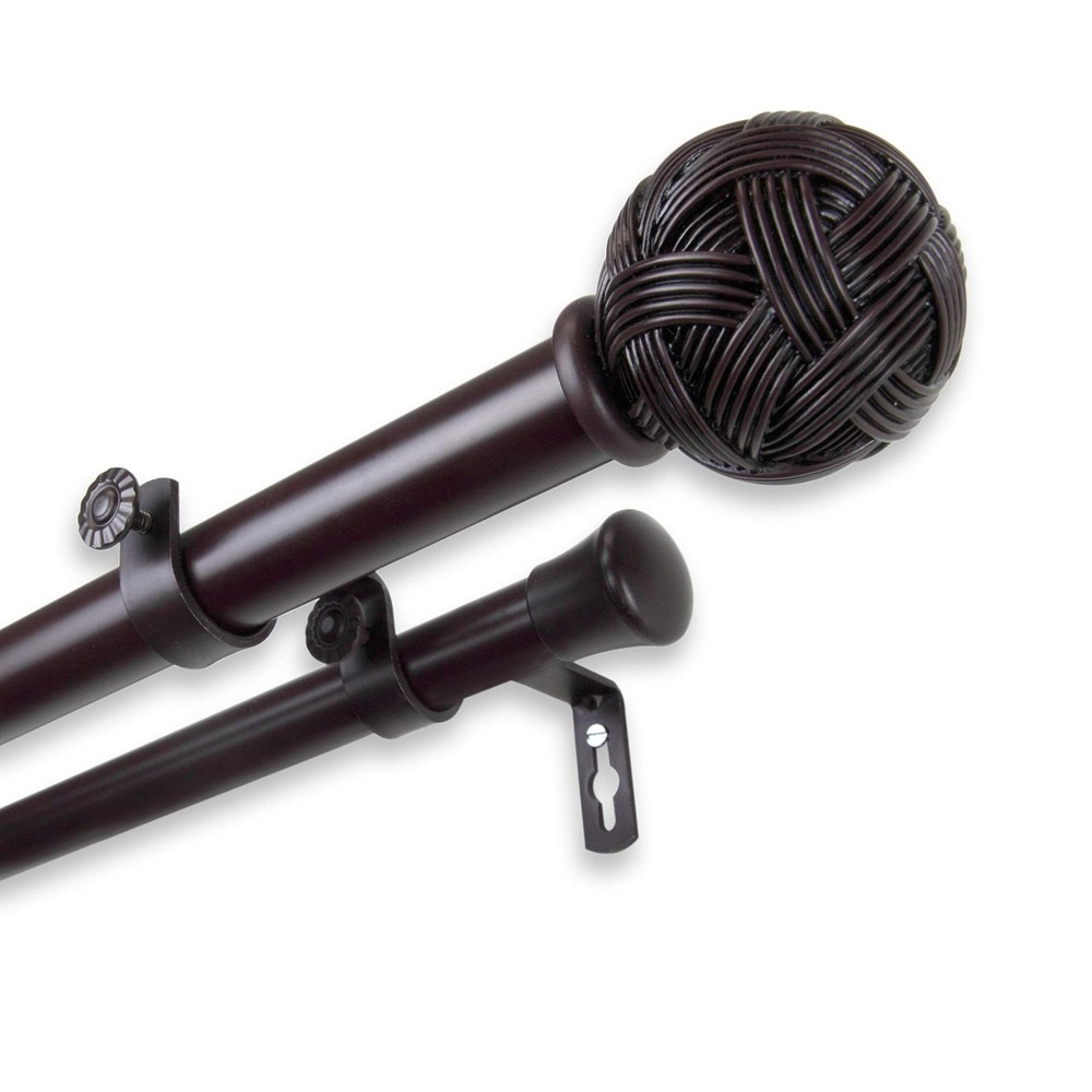 InStyleDesign Winona Adjustable Double Curtain Rod 120 Silver Finish
