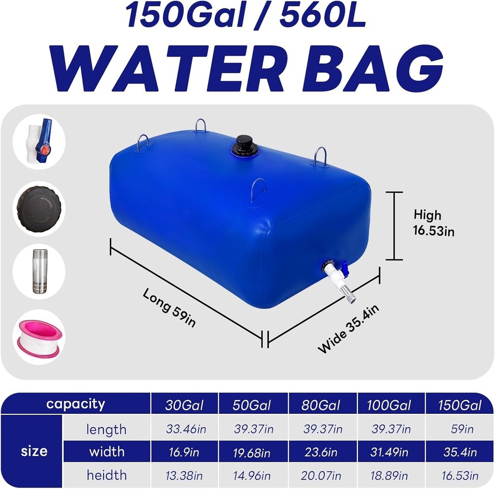 Large Capacity Water Storage Bladder - Camping, Garden