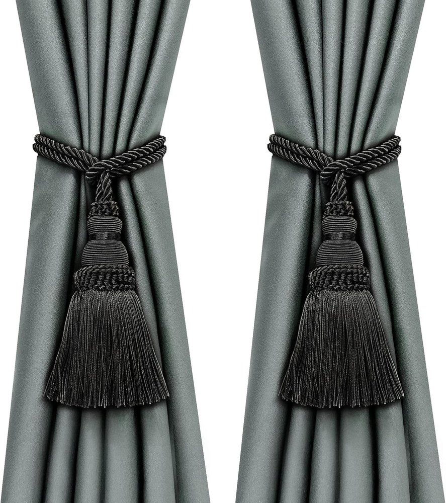 2 Pack Curtain Tie Backs Rope Tassels for Curtains Drape Tiebacks Handmade Outdo