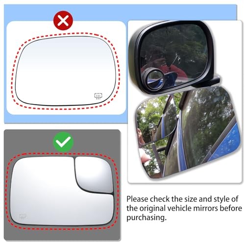 Heated Mirror Glass Left Driver Side Compatible with Dodge Ram Driver Left Side