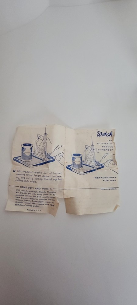 Vintage Witch Automatic Needle Threader USA Sewing Tool With Original Box