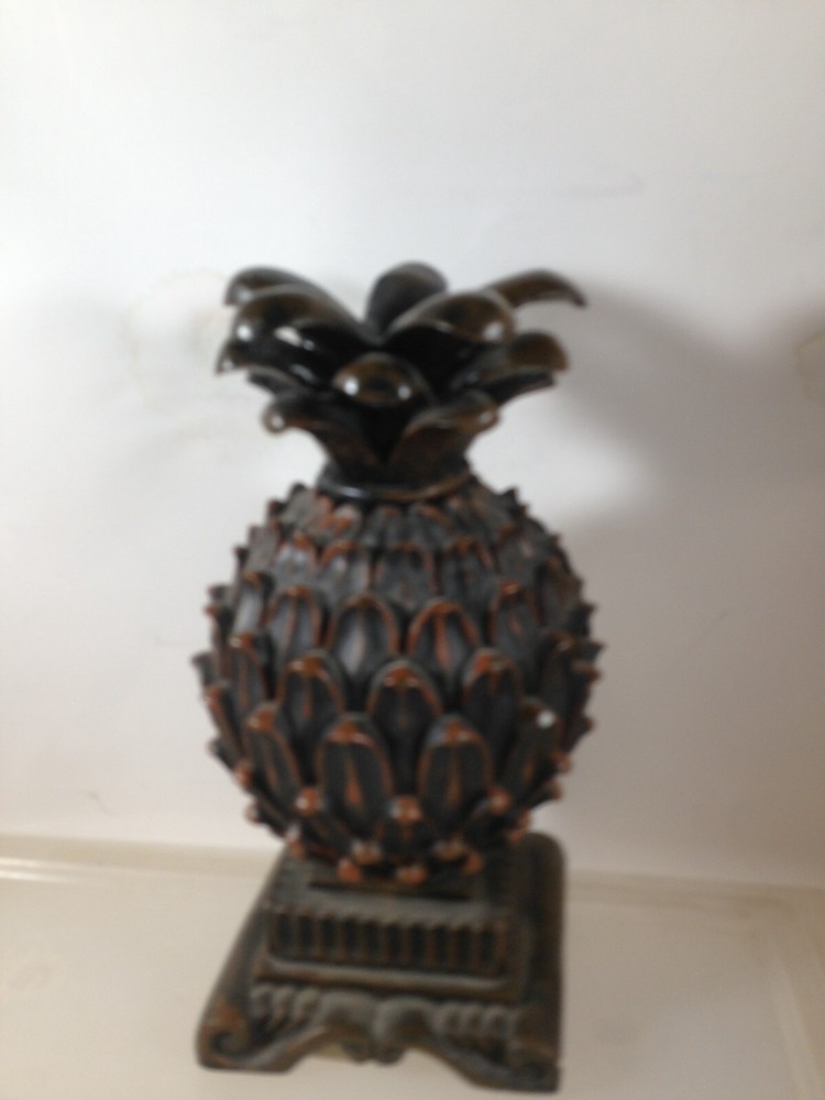 Pineapple Desk Nightstand Clock Battery Op Composite