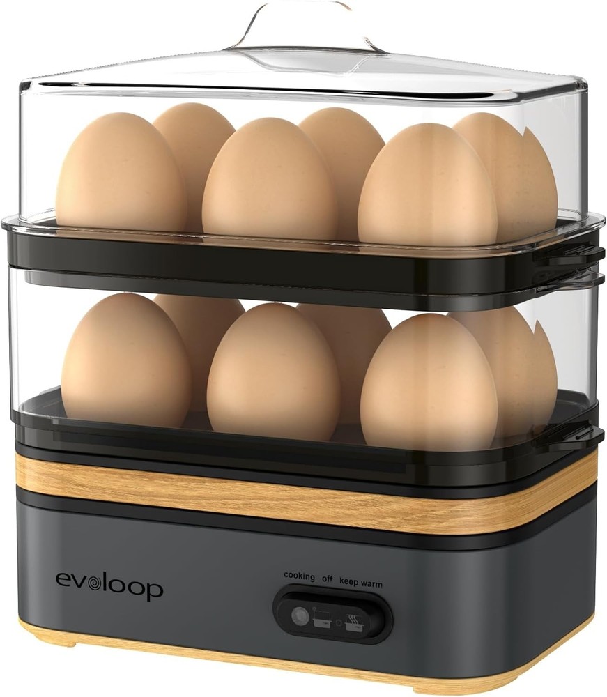 Rapid Egg Cooker Electric 12 Eggs Capacity Soft Medium Hard Boiled Poached