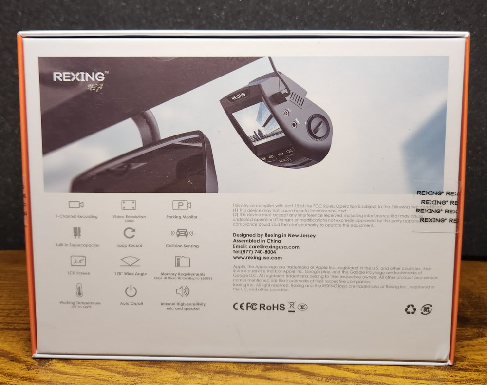 Rexing V1 Basic Dash Cam – Open Box, Tested & Working