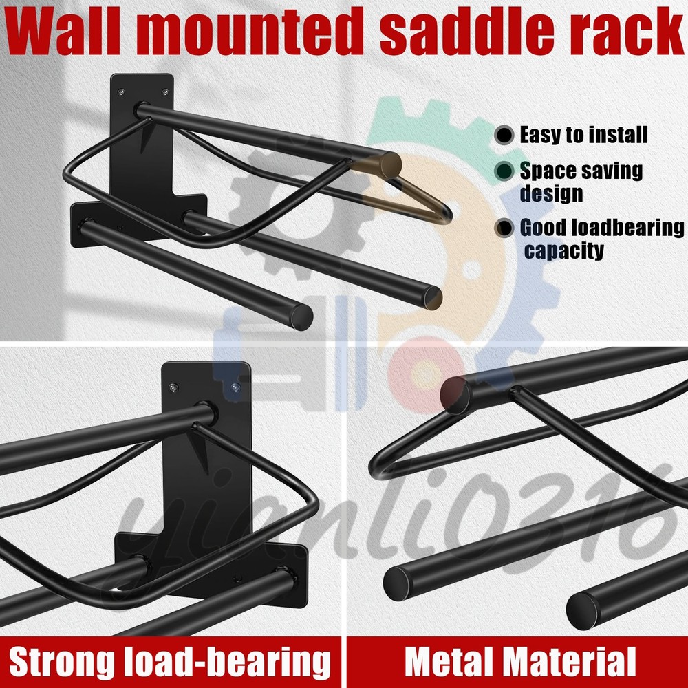 1* Black Heavy Duty Wall Mounted Saddle Stand Saddle Pad Saddle Pad Rack Bracket