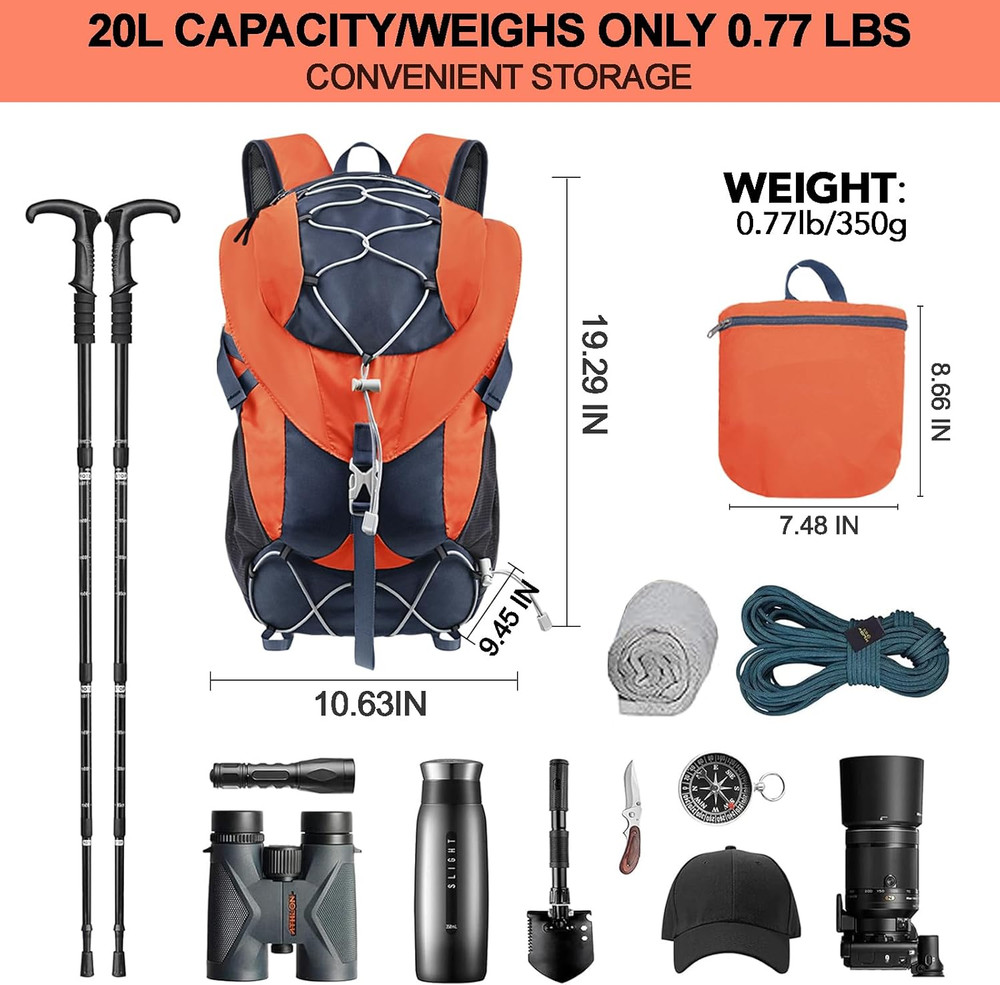 Ultra Lightweight & Packable Hiking Backpack 20L,Water-Resistant Foldable