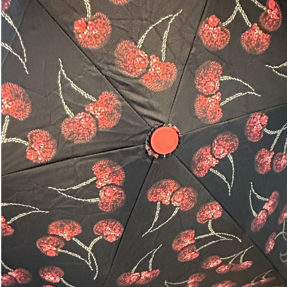 Coach Uv Protection Mini Umbrella With Cherry Print